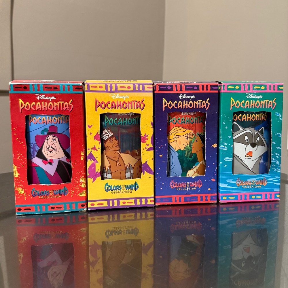 The complete set of four Pocahontas "Colors of the Wind" collector cups